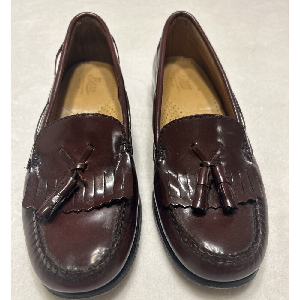 Bass Weejuns Jackie Womens Shoes Loafers Size 8 M Brown Leather Tasseled Kiltie